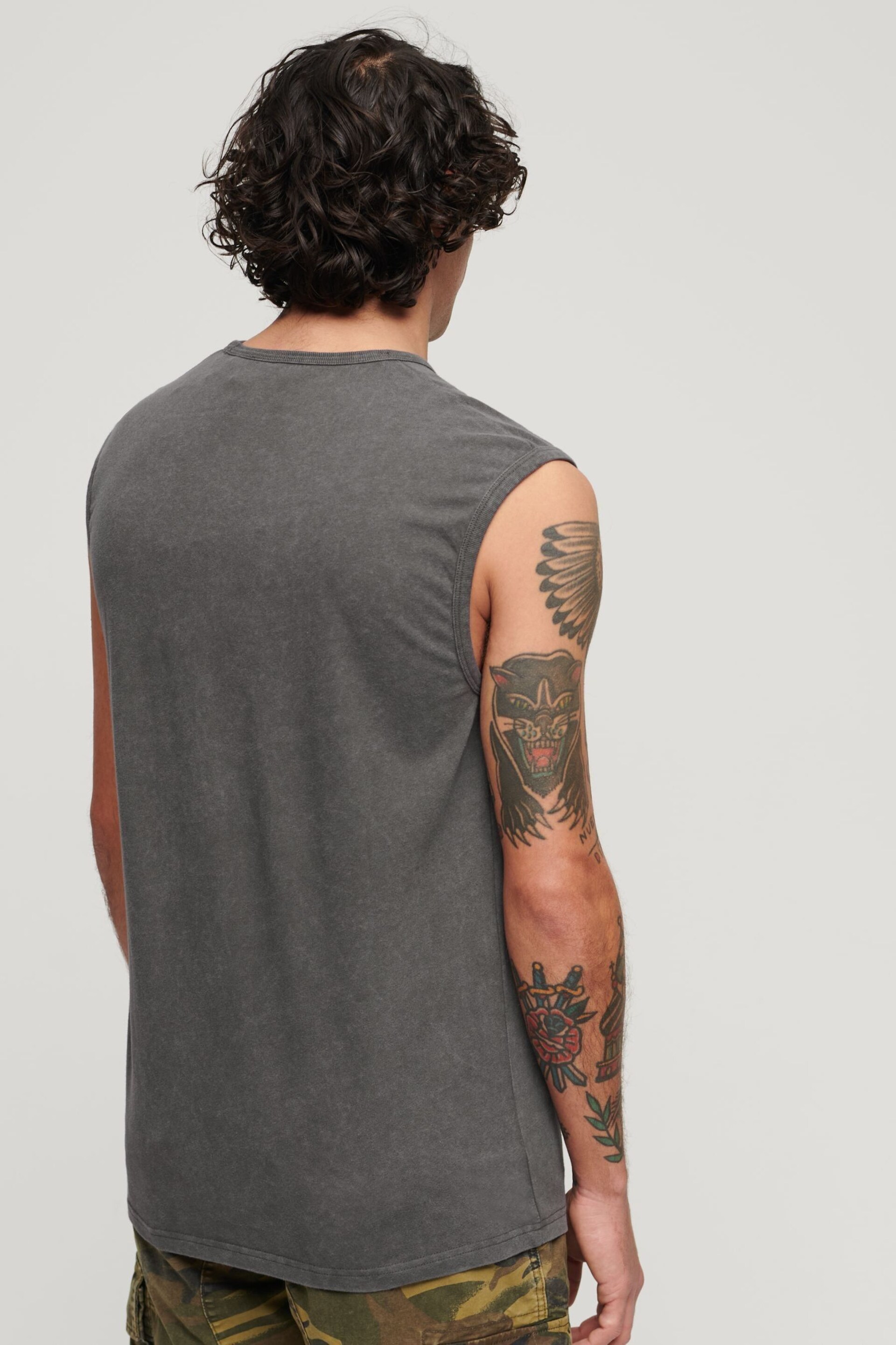 Superdry Grey Rock Graphic Band Tank Top - Image 2 of 3