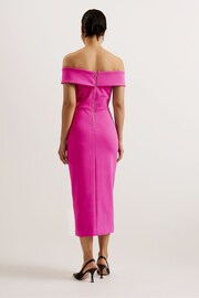 Ted Baker Purple Lerren Scuba Bardot Midi Dress - Image 2 of 5