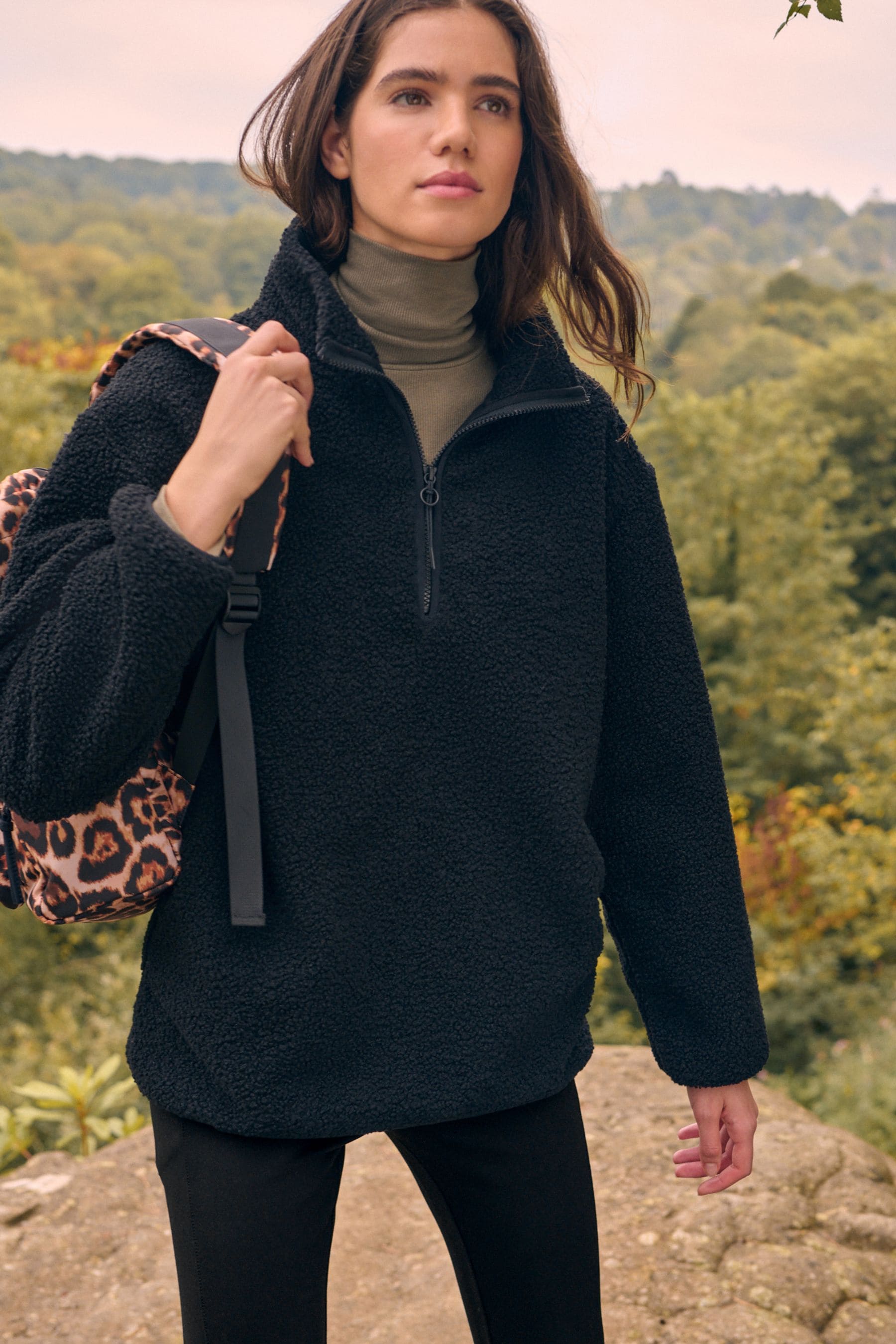 Quarter zip teddy jacket on sale