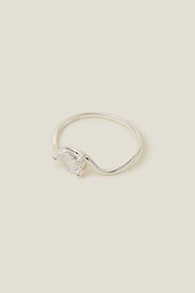 Accessorize Sterling Silver Plated Sparkle Wiggle Ring - Image 1 of 3