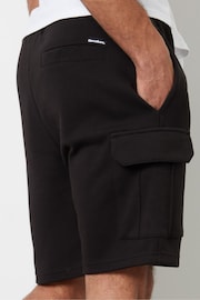 Threadbare Black Cargo Pocket Sweat Shorts - Image 2 of 4