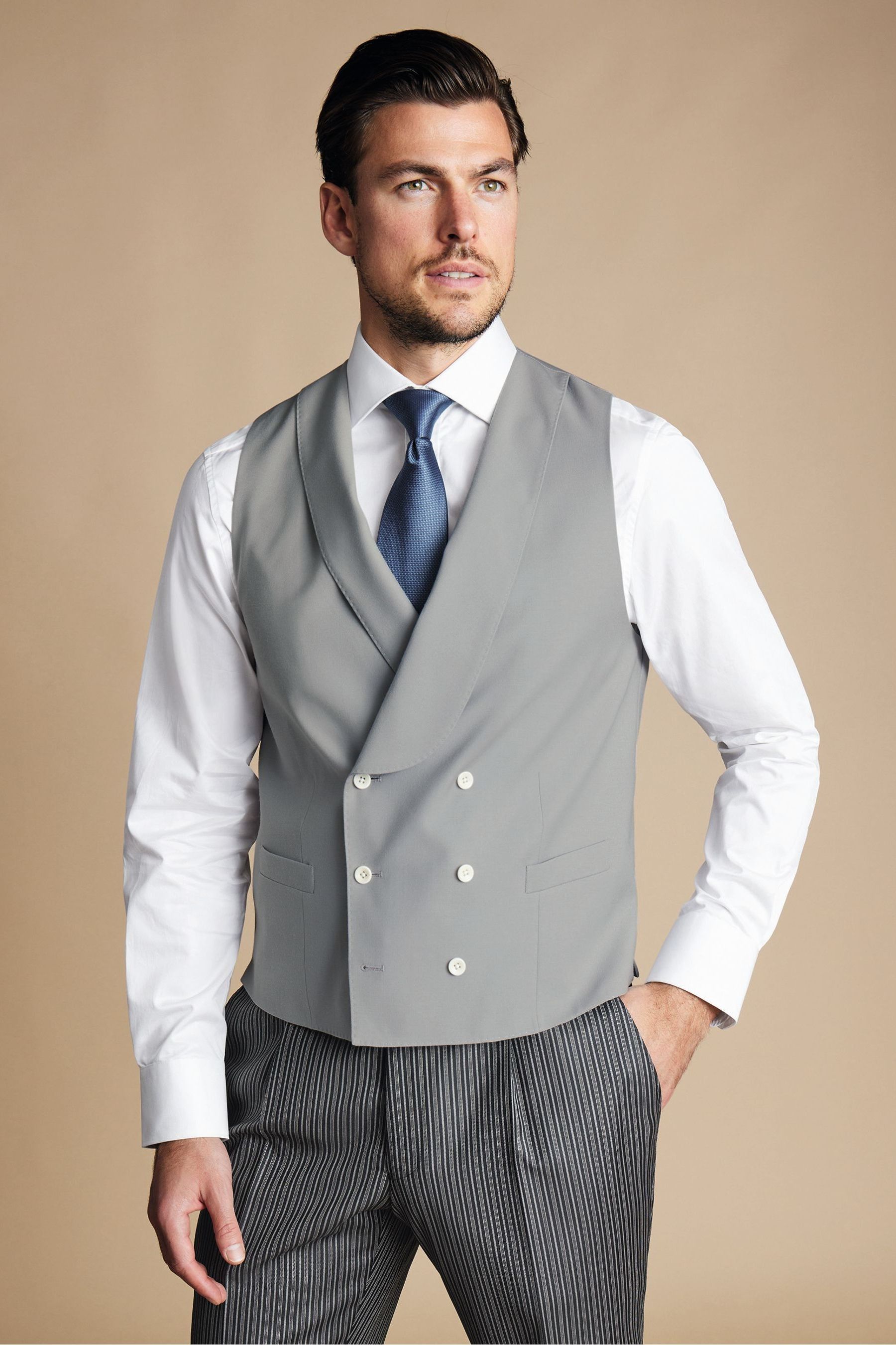 Buy Charles Tyrwhitt Grey Adjustable Fit Morning V2 Suit Waistcoat from Next United Arab Emirates