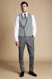 Charles Tyrwhitt Grey Adjustable Fit Morning V2 Suit: Waistcoat - Image 2 of 5