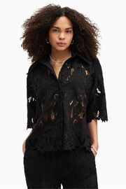 AllSaints Black Charli Embellished Shirt - Image 4 of 7
