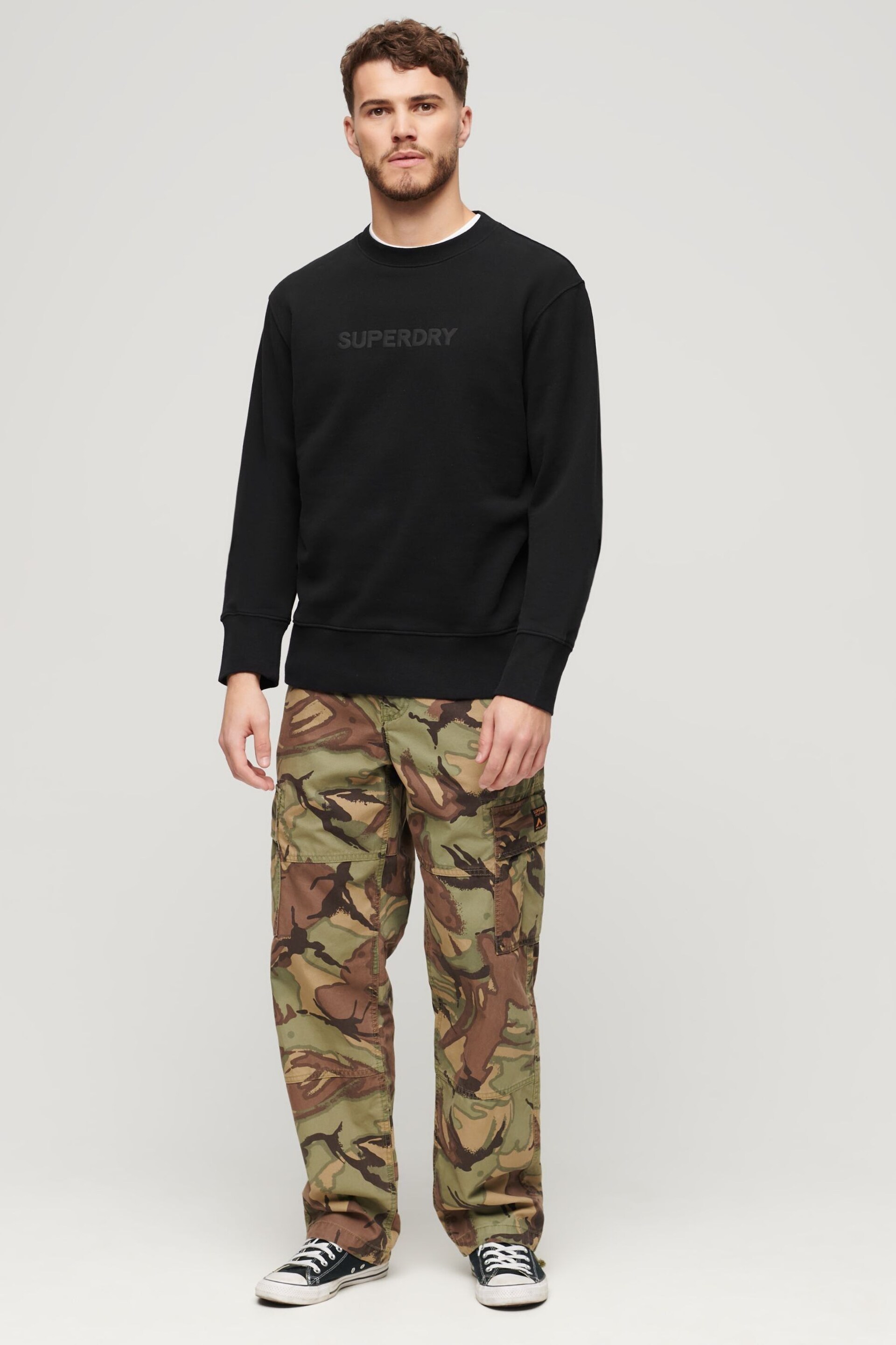 Superdry Black Sport Loose Crew Sweatshirt - Image 2 of 5