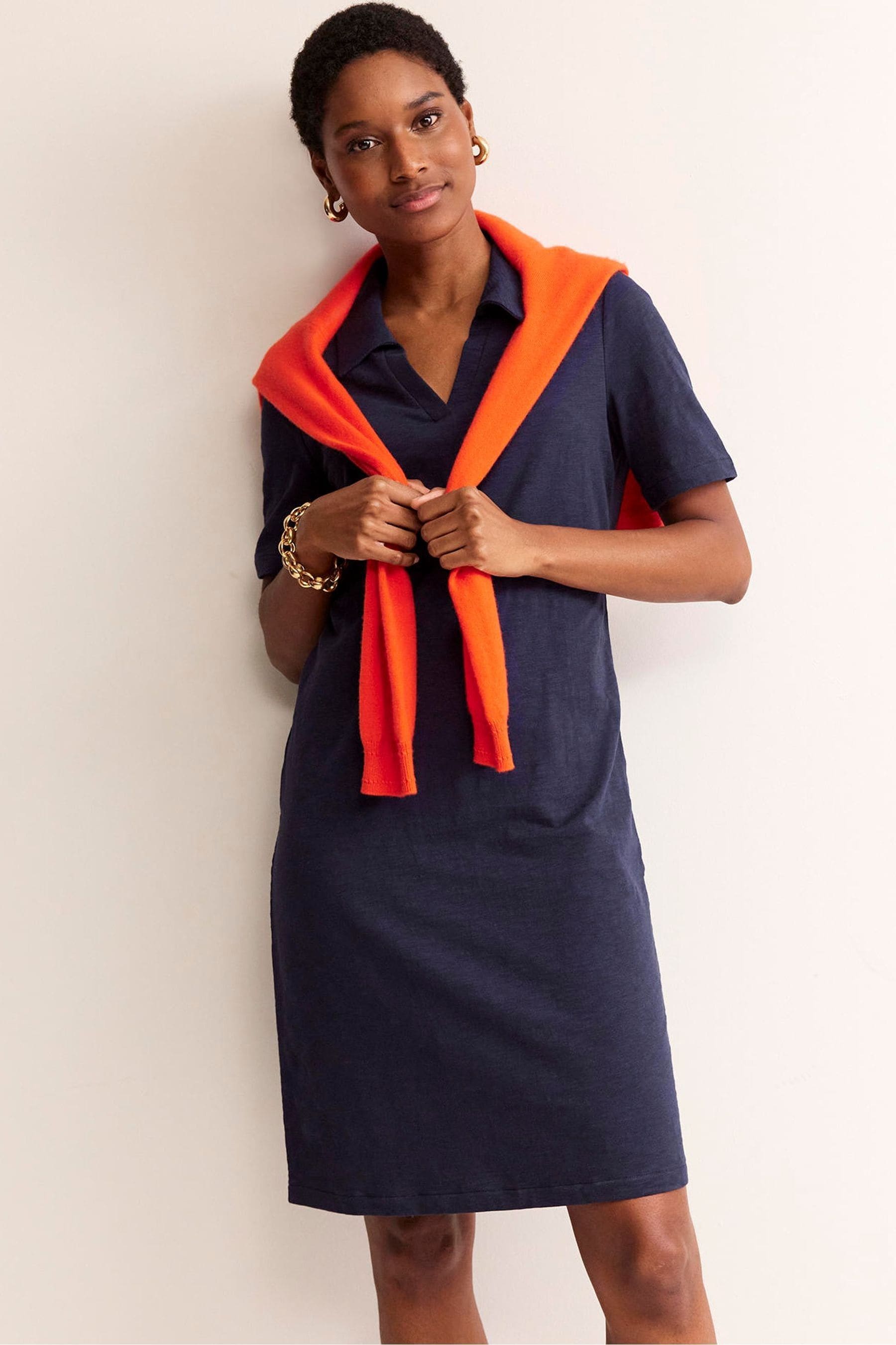 Buy Boden Blue Ingrid Polo 100 Cotton Dress from Next Luxembourg
