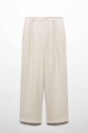 Mango Cream Linen Wideleg Trousers - Image 5 of 6