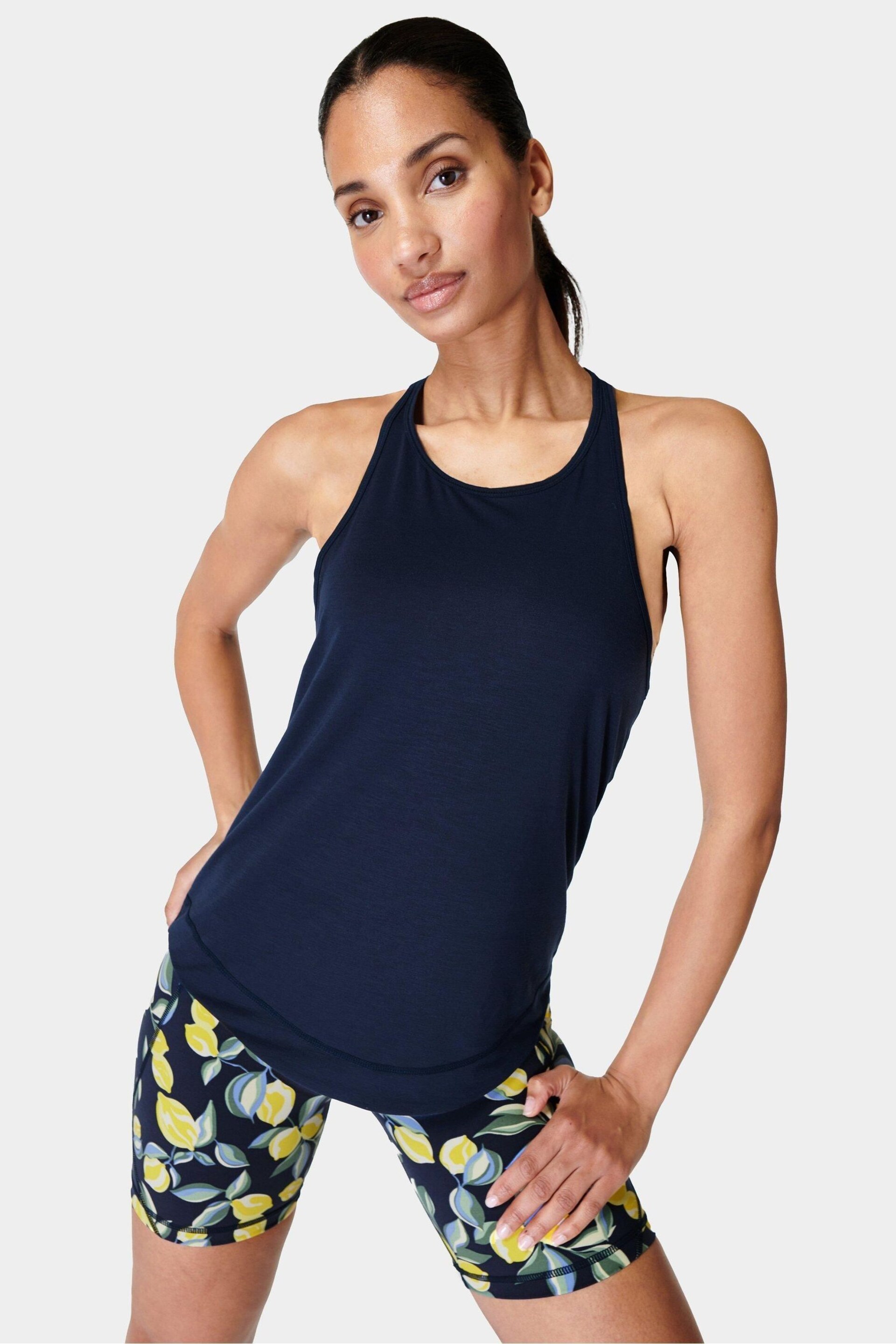 Sweaty Betty Navy Blue Breathe Easy Run Vest - Image 1 of 5