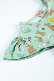 Frugi Green Easter Rabbit Print Skater Dress - Image 4 of 6