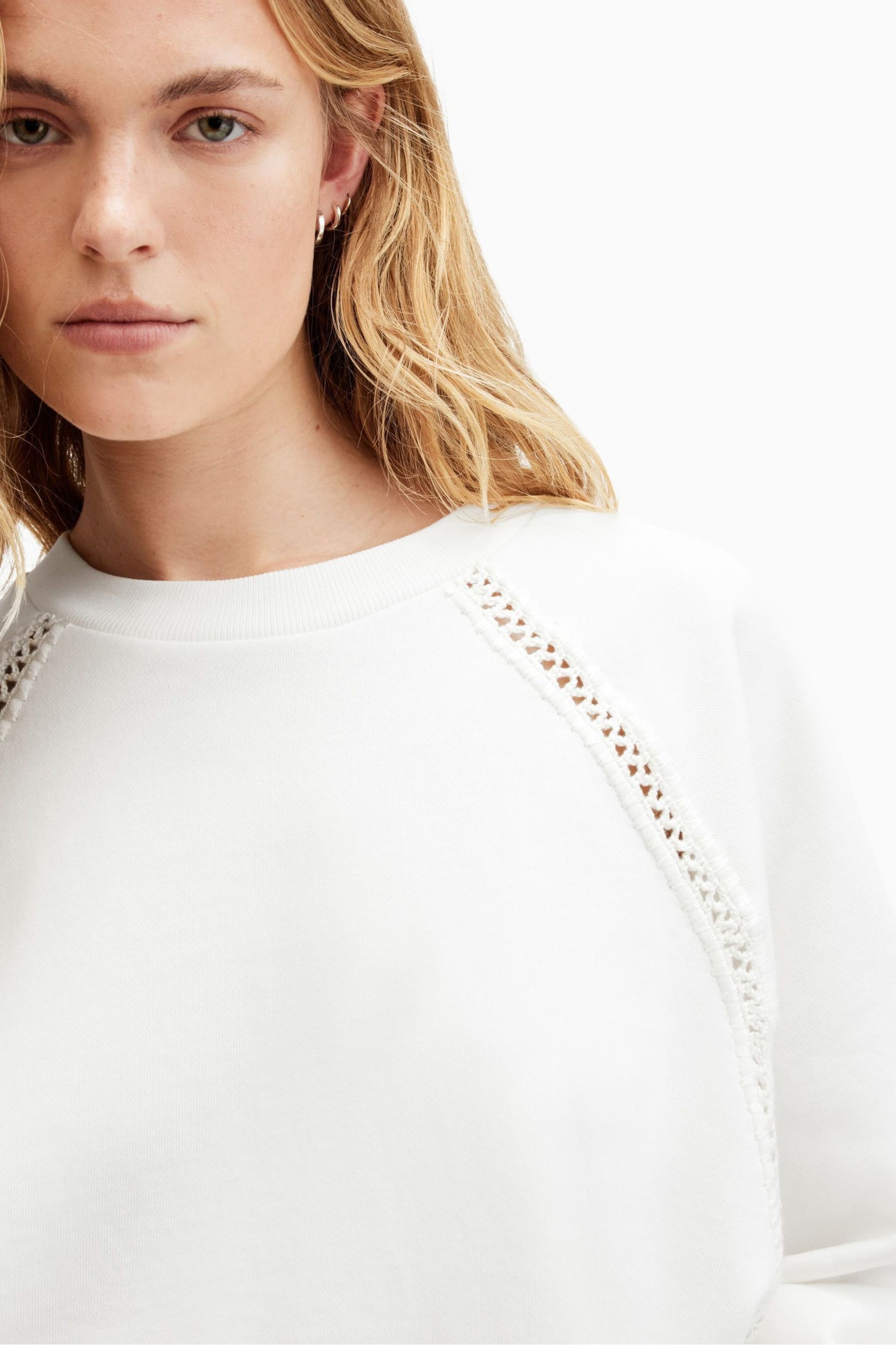 AllSaints White Ewelina Sweatshirt - Image 2 of 7