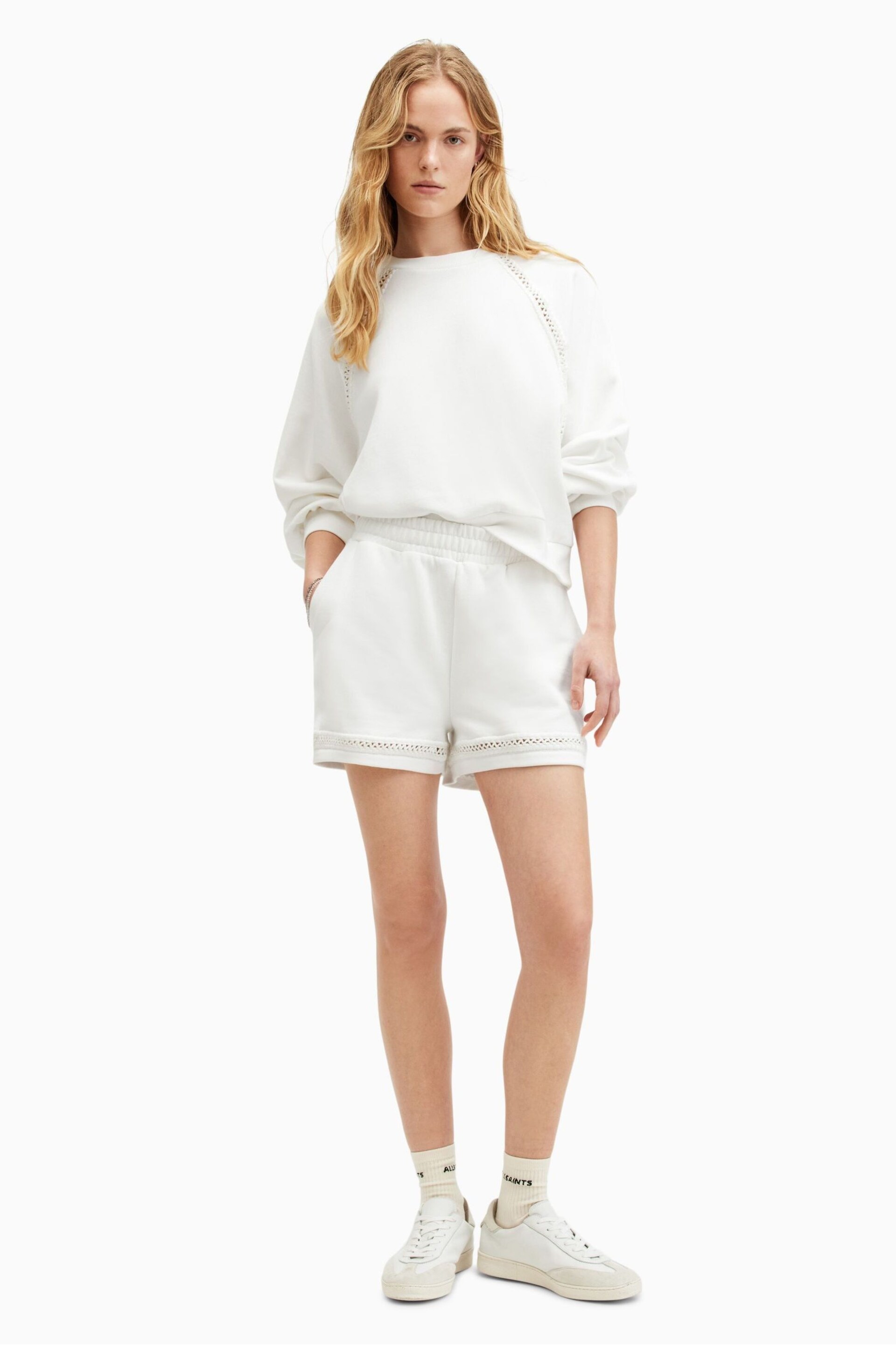 AllSaints White Ewelina Sweatshirt - Image 5 of 7