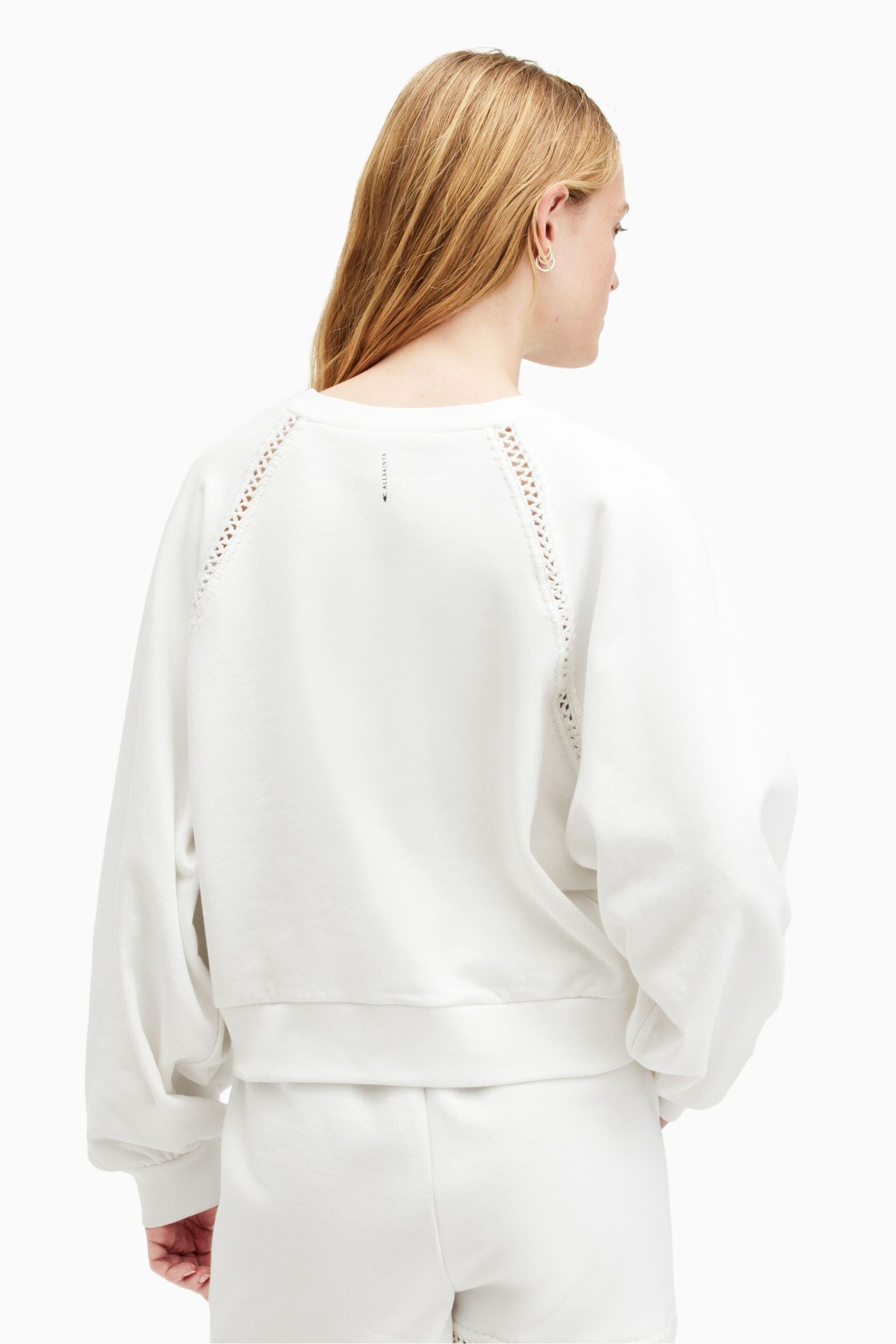 AllSaints White Ewelina Sweatshirt - Image 6 of 7