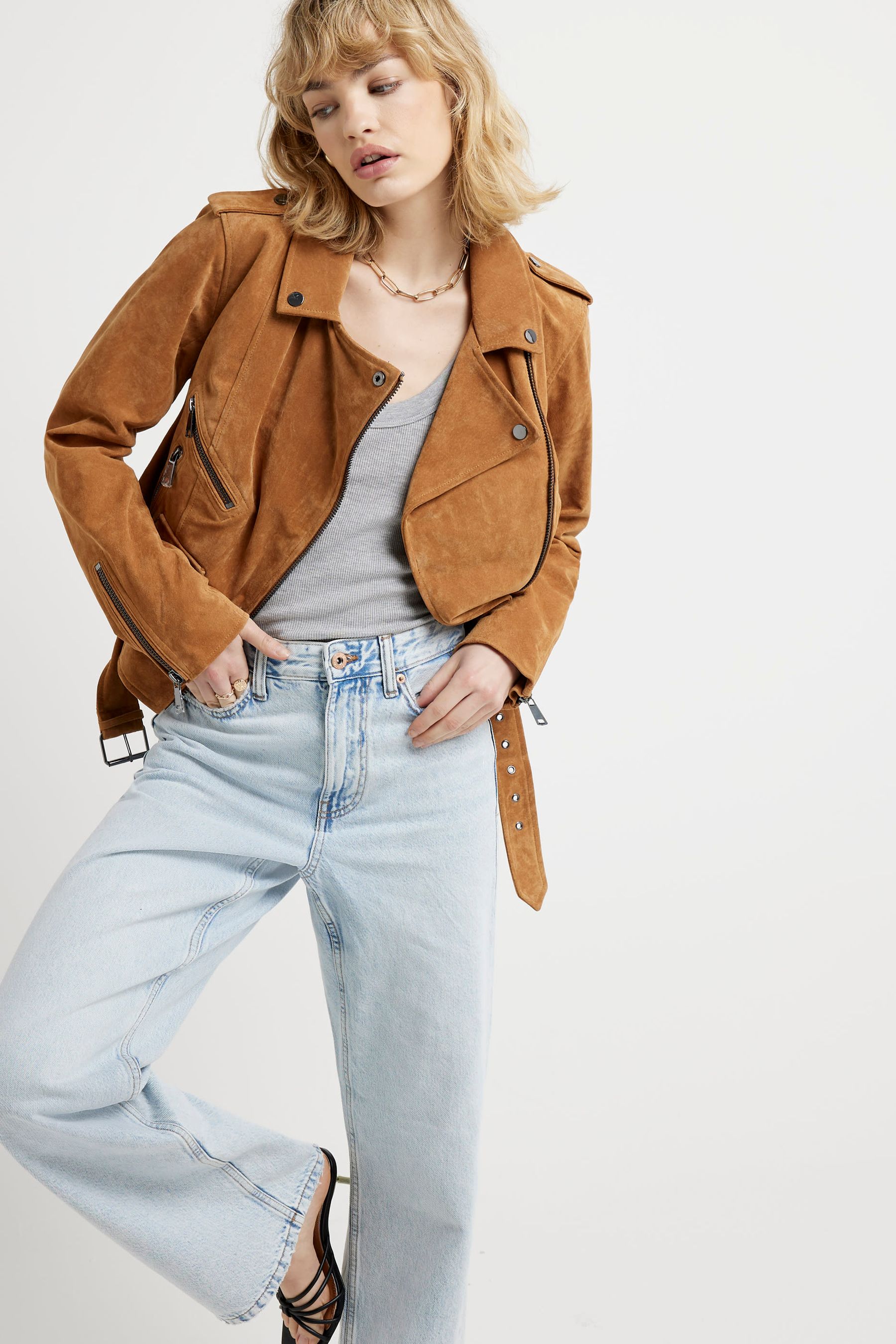Suede zip jacket store