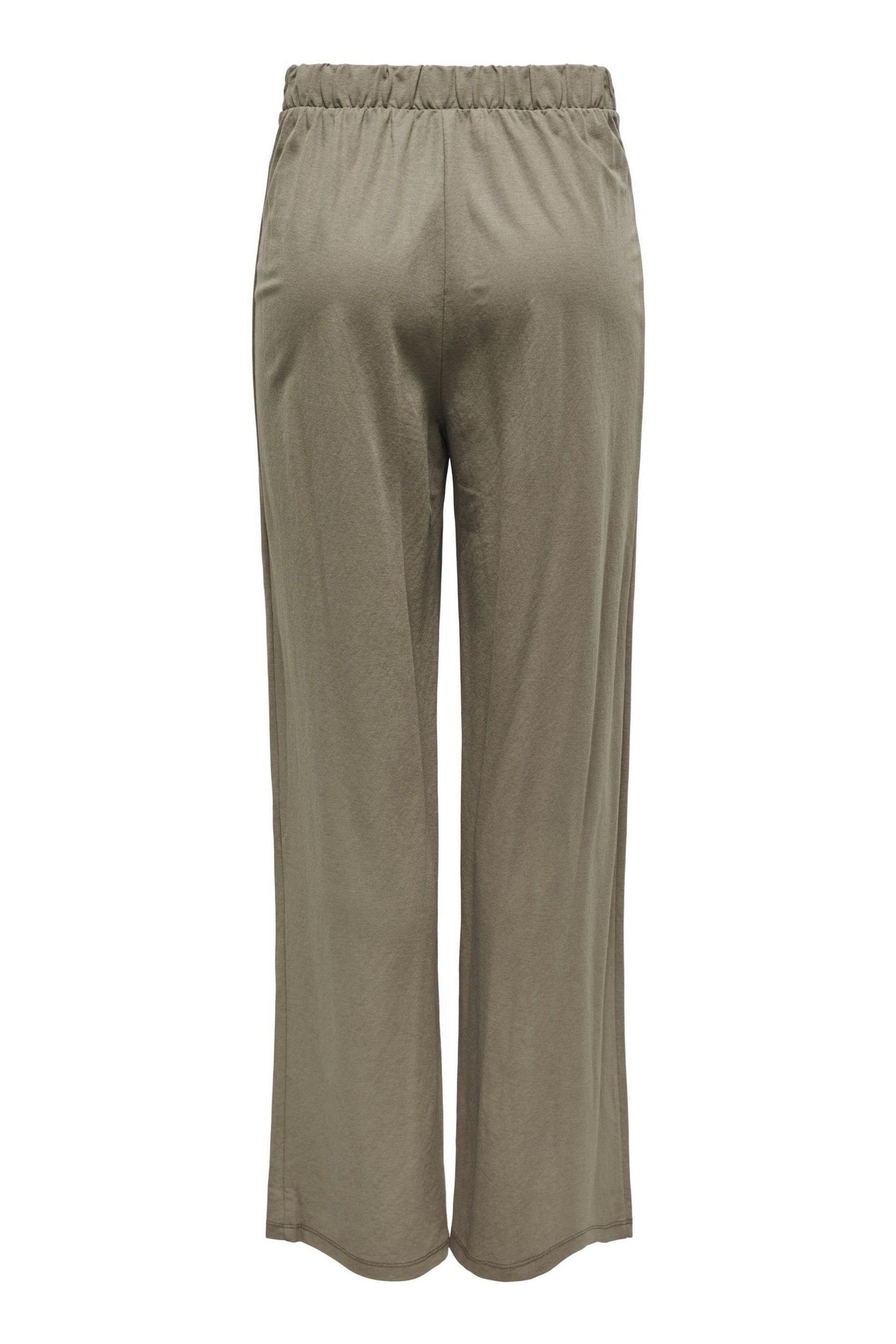 ONLY Brown Jersey Wide Leg Trousers - Image 5 of 5