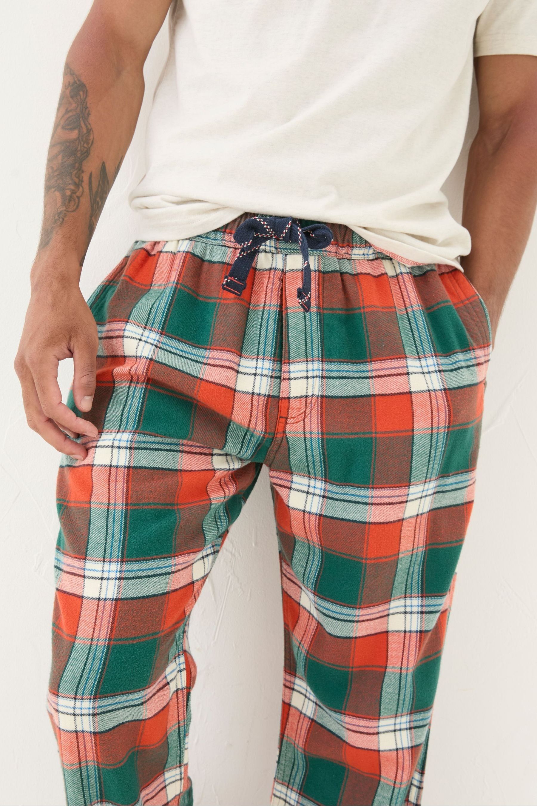 Buy FatFace Helmsley Orange Check Pyjama Bottoms from Next Canada