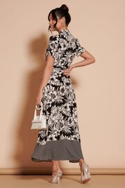 Jolie Moi Black Floral Elsie Viscose Shirt Maxi Dress - Image 2 of 6