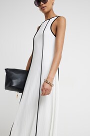 River Island White Tipped Rib Maxi Swing Dress - Image 3 of 6