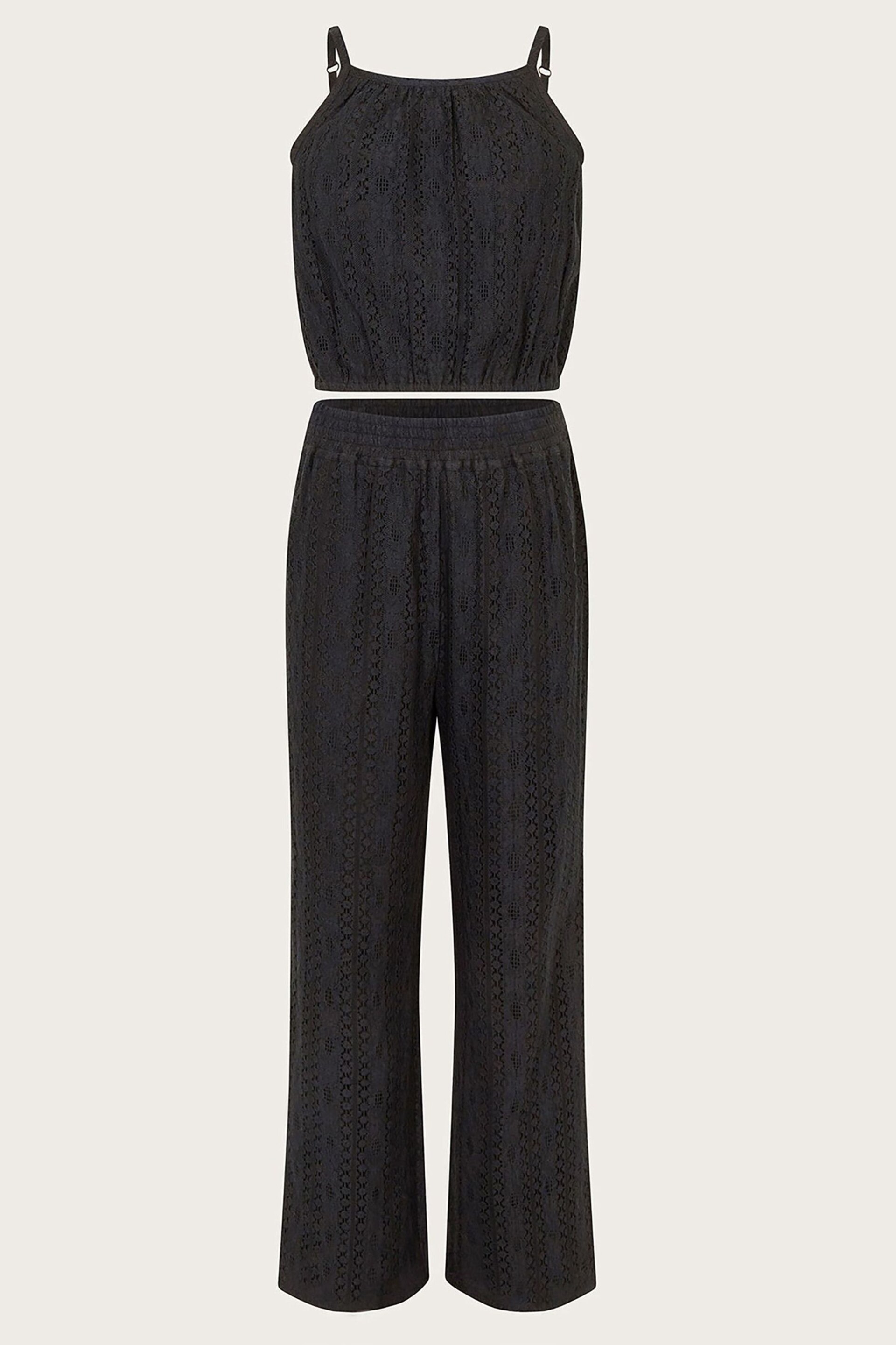 Monsoon Black Lace Top And Trousers Set - Image 1 of 3