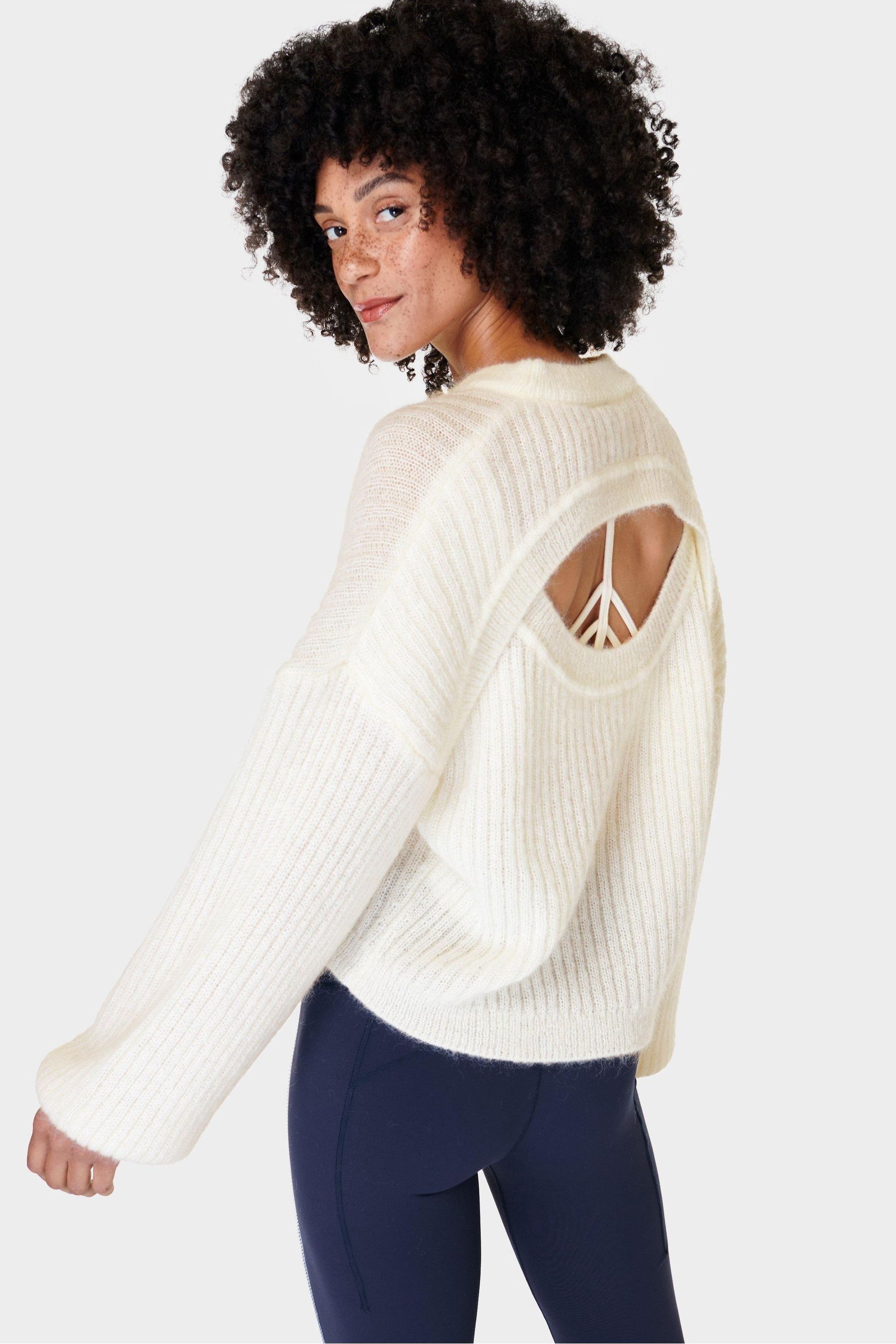 Buy Sweaty Betty Lily White Hera Open Back Sweater from Next Luxembourg