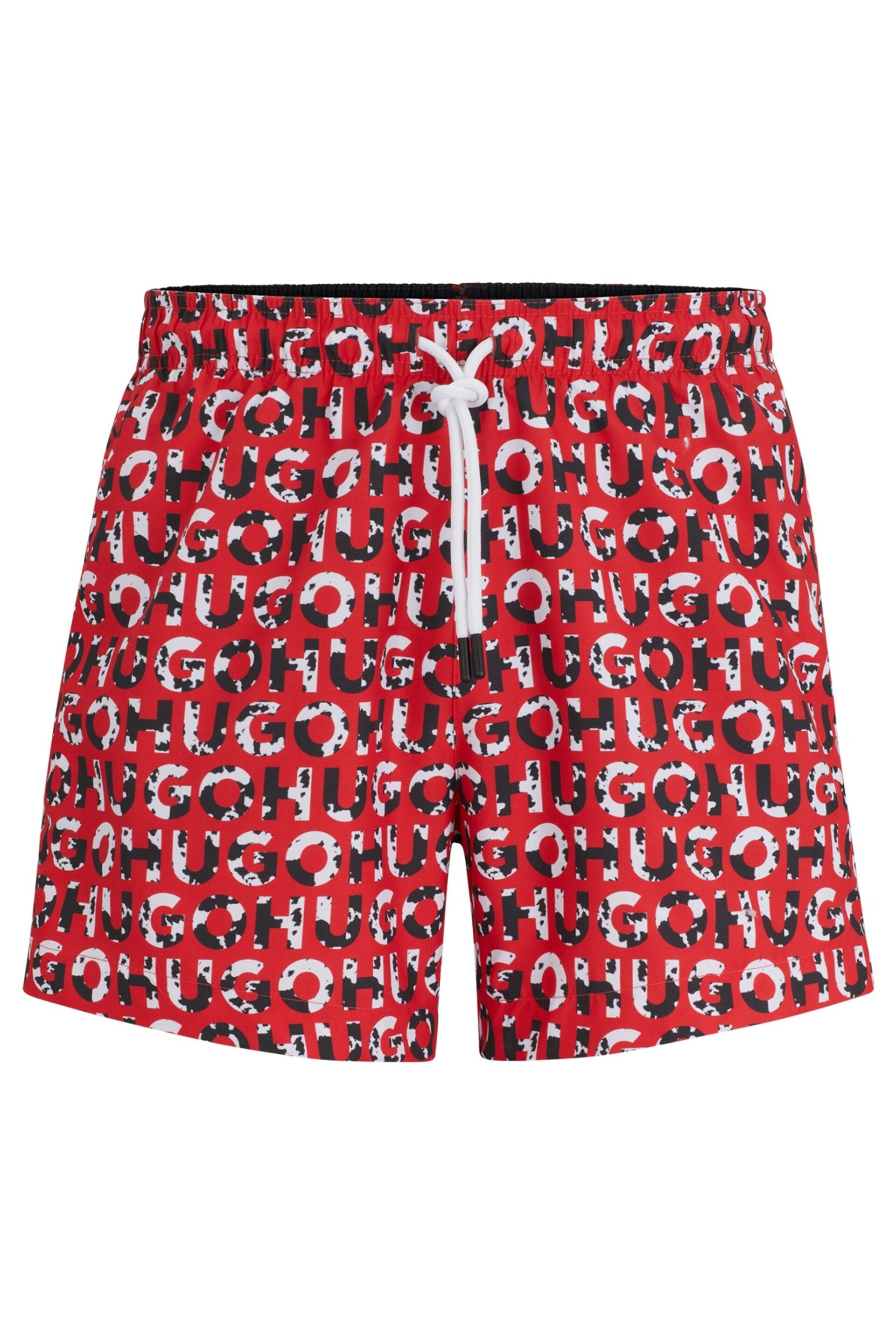 HUGO Recycled-Material Swim Shorts With Logo Print - Image 4 of 4