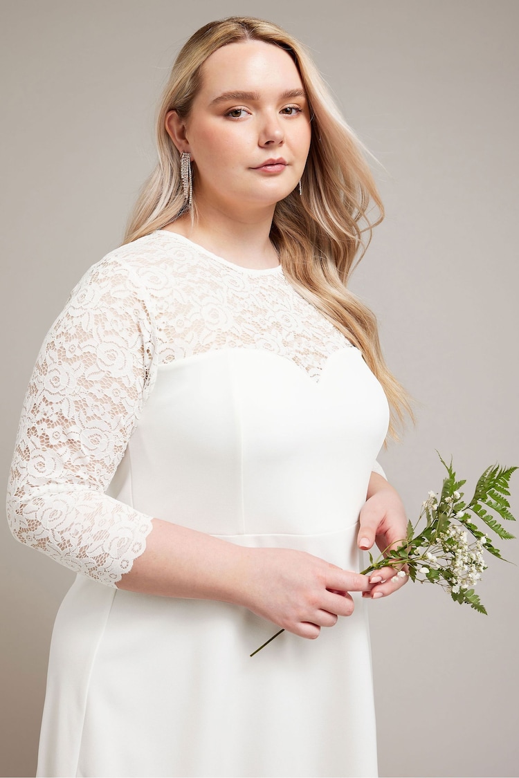 YOURS LONDON Curve White Lace Sweetheart Dress - Image 2 of 5