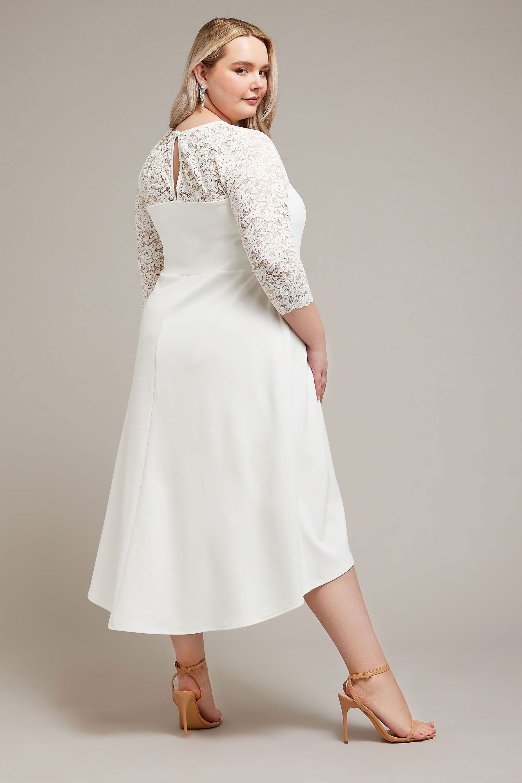 Buy Yours Curve White Lace Sweetheart Dress from the Next UK online shop