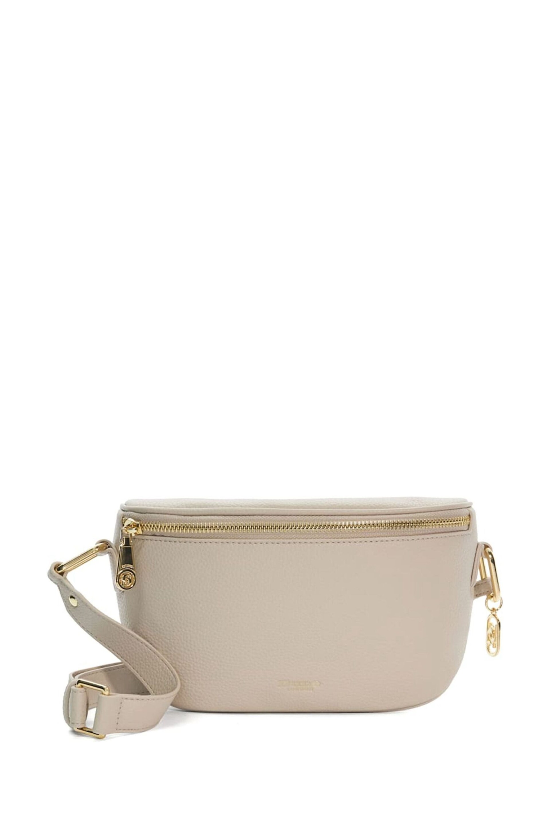 Dune London Cream Small Dent Curved Cross-Body Bag - Image 1 of 6