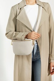Dune London Cream Small Dent Curved Cross-Body Bag - Image 3 of 6
