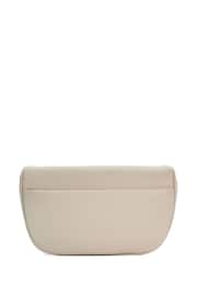 Dune London Cream Small Dent Curved Cross-Body Bag - Image 4 of 6