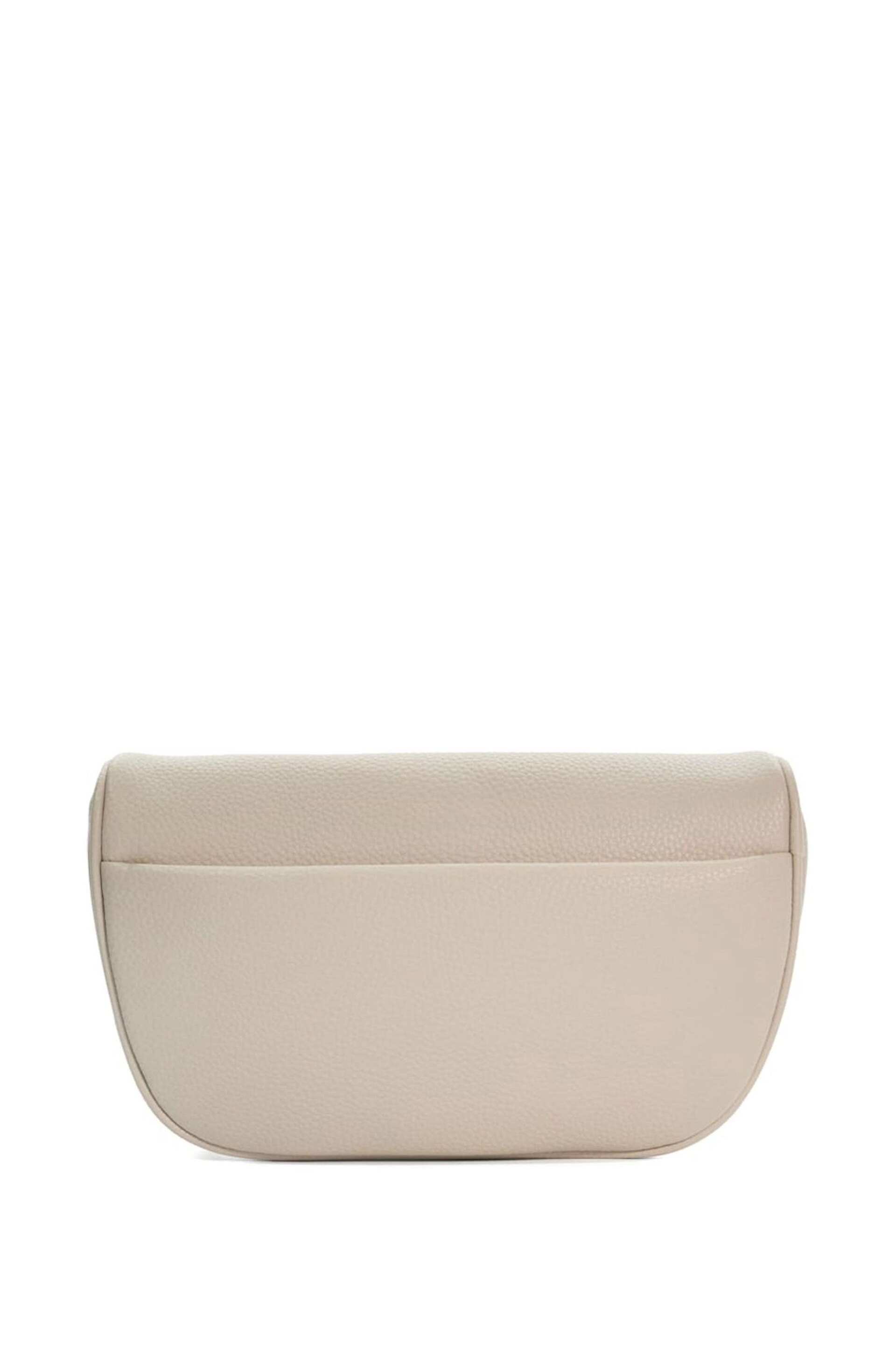 Dune London Cream Small Dent Curved Cross-Body Bag - Image 4 of 6