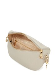 Dune London Cream Small Dent Curved Cross-Body Bag - Image 5 of 6