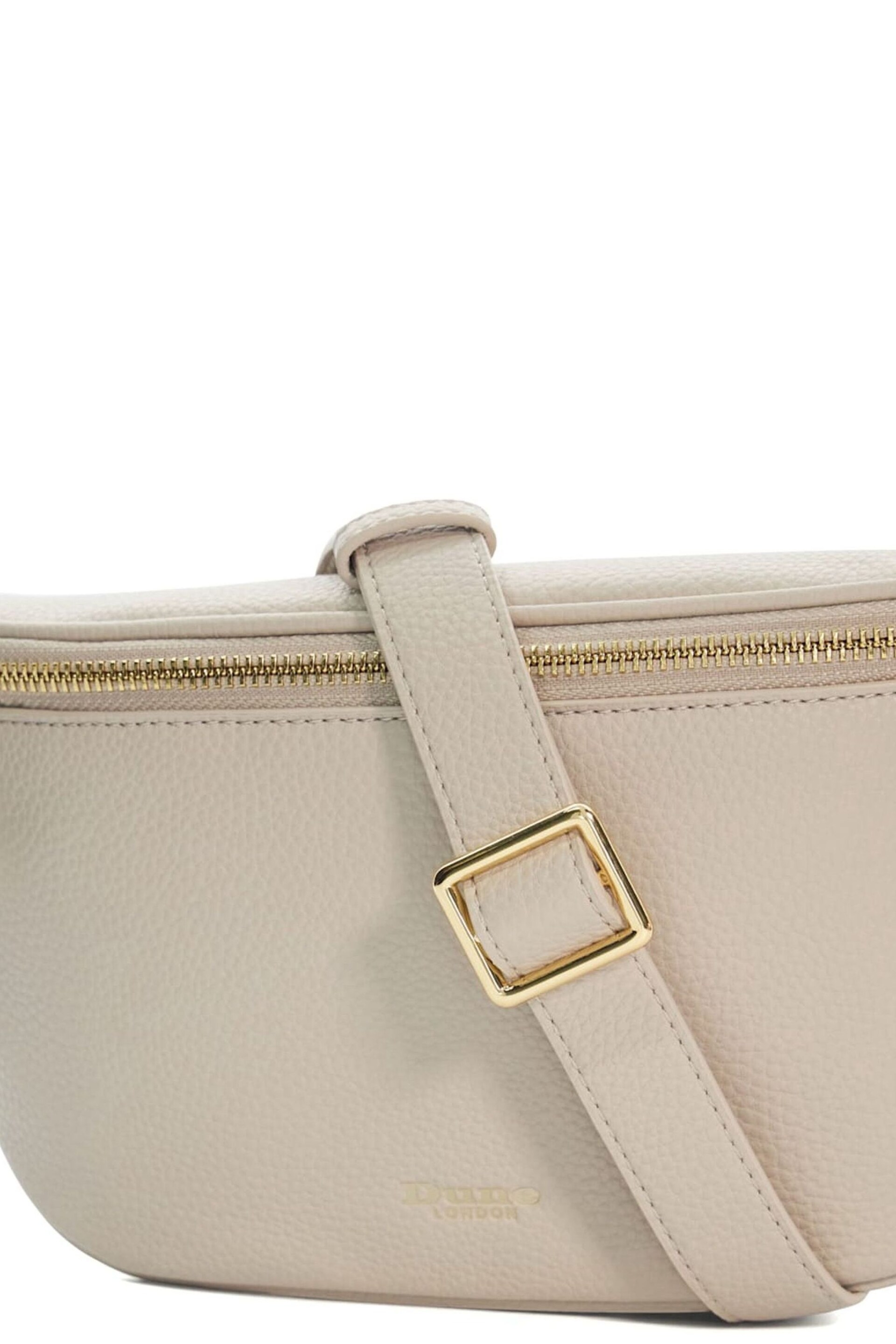 Dune London Cream Small Dent Curved Cross-Body Bag - Image 6 of 6