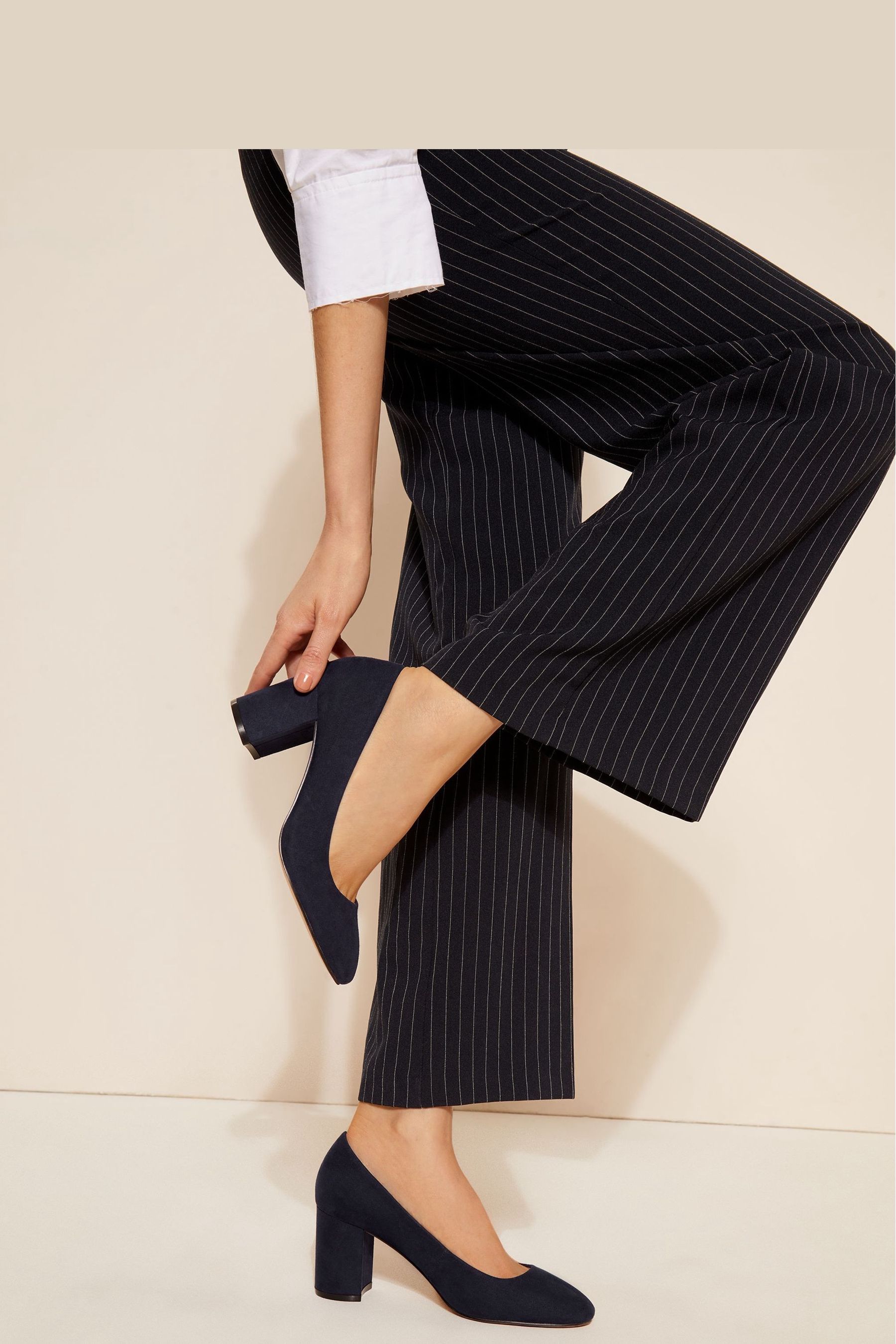 Navy round toe court shoes deals