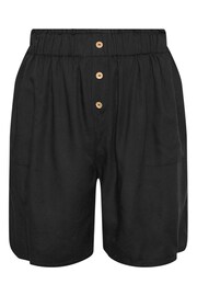 Yours Curve Black Button Front Paperbag Shorts - Image 5 of 5