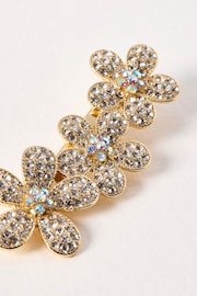 Oliver Bonas Gold Josephine Glass Stone Flower Hair Clip - Image 3 of 4