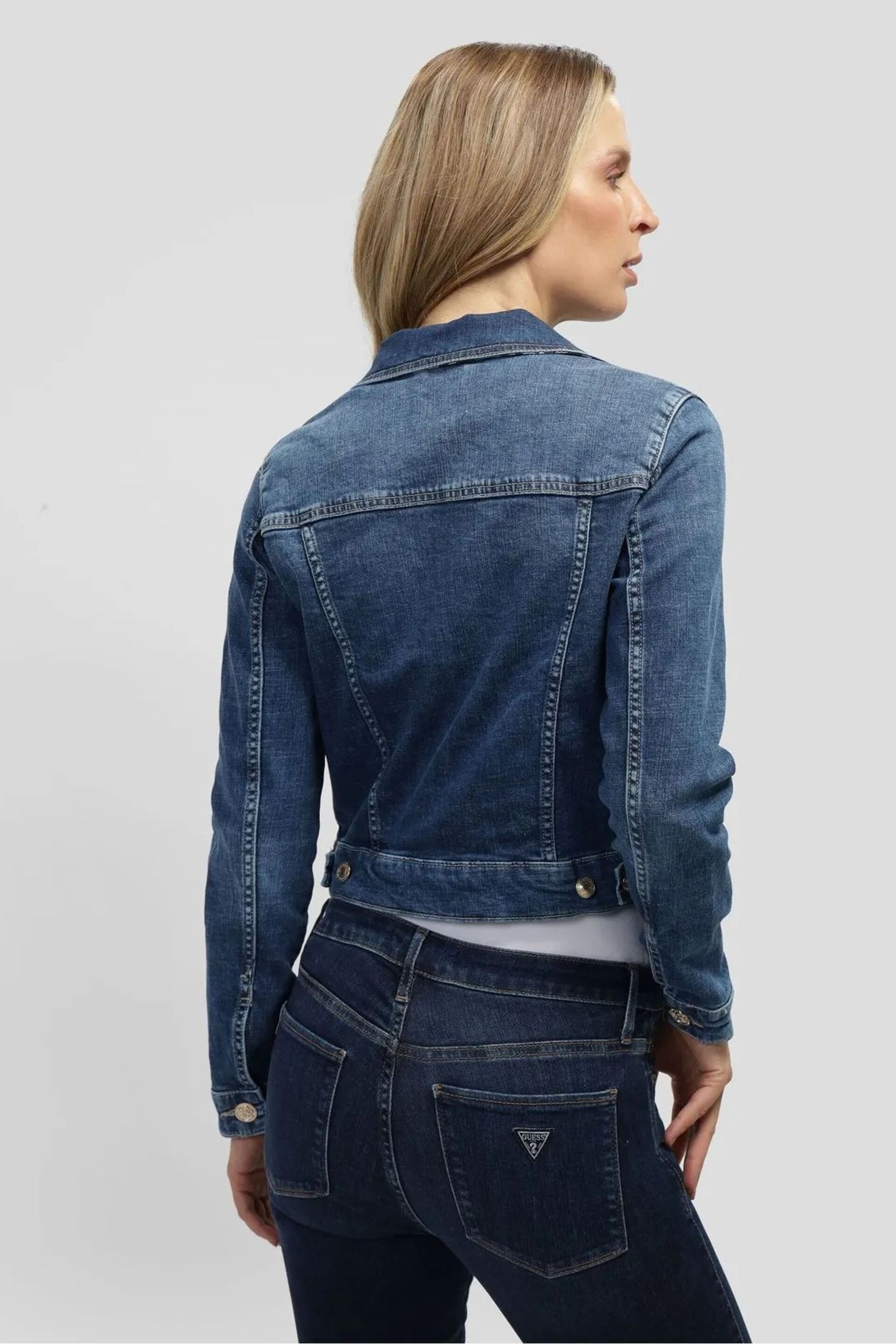 Guess Dark Blue Denim Jacket - Image 2 of 5