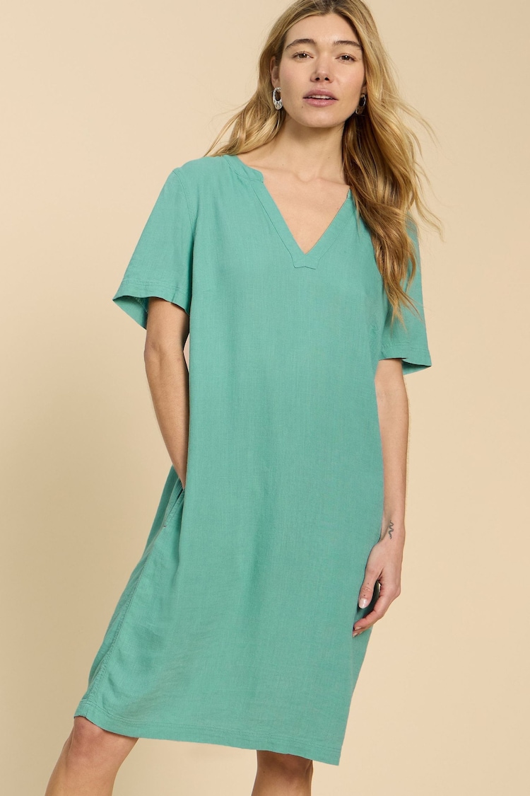 White Stuff Green Lydia Shift Dress - Image 1 of 7