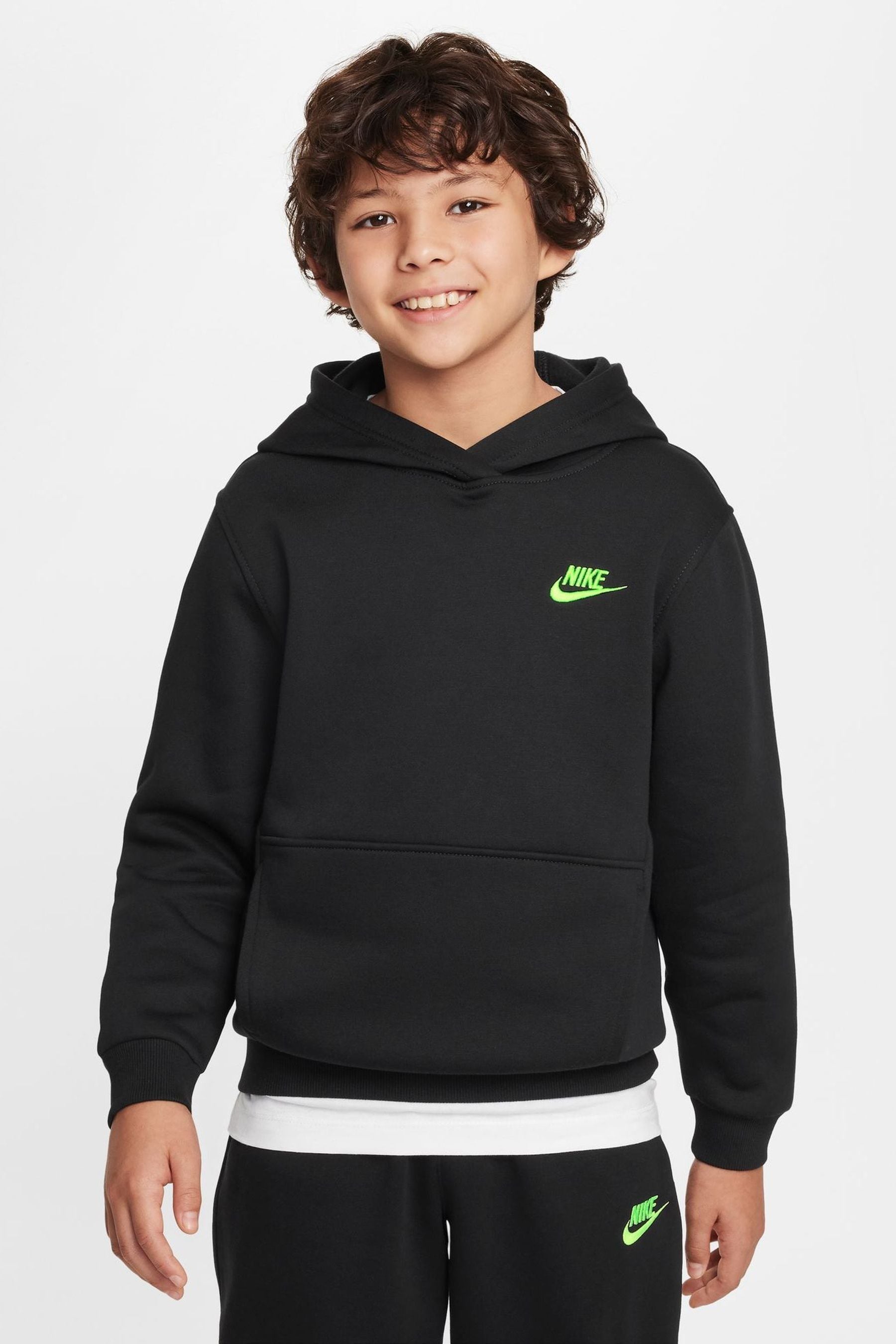 Buy Nike Black Club Fleece Overhead Hoodie from Next Luxembourg