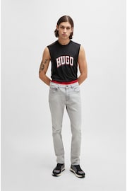 HUGO Grey Slim-Fit Jeans in Light-Grey Denim - Image 2 of 5