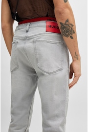 HUGO Grey Slim-Fit Jeans in Light-Grey Denim - Image 3 of 5