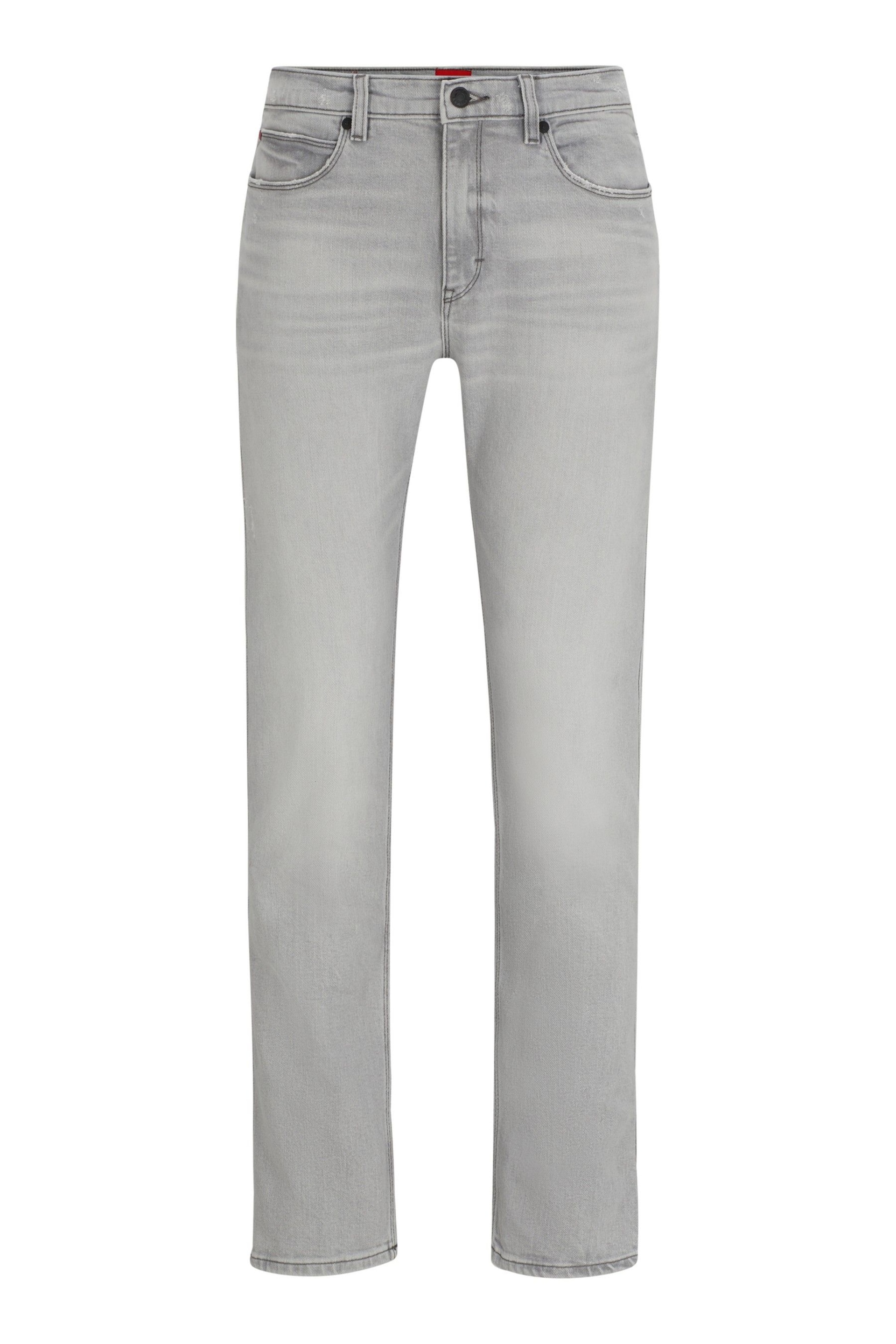 HUGO Grey Slim-Fit Jeans in Light-Grey Denim - Image 5 of 5