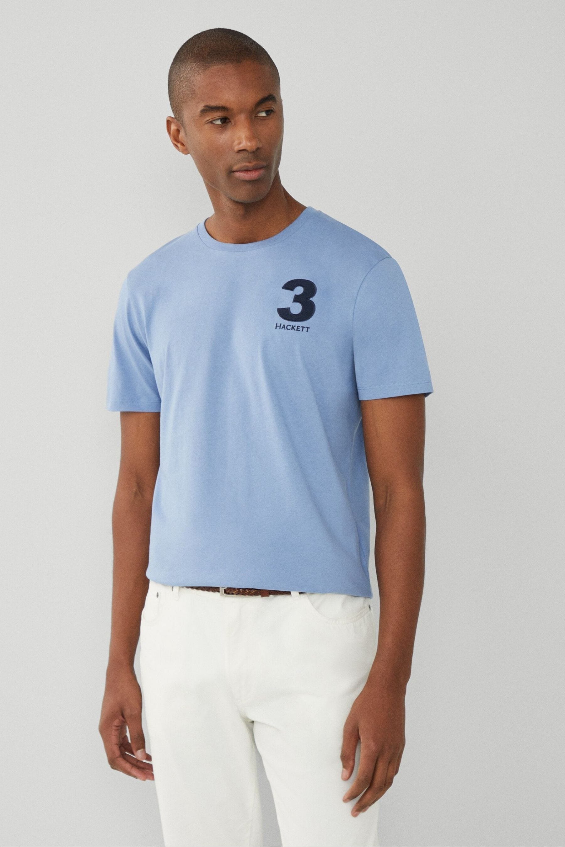 Buy Hackett London Men Blue Short Sleeve 100 Cotton T Shirt from Next Luxembourg