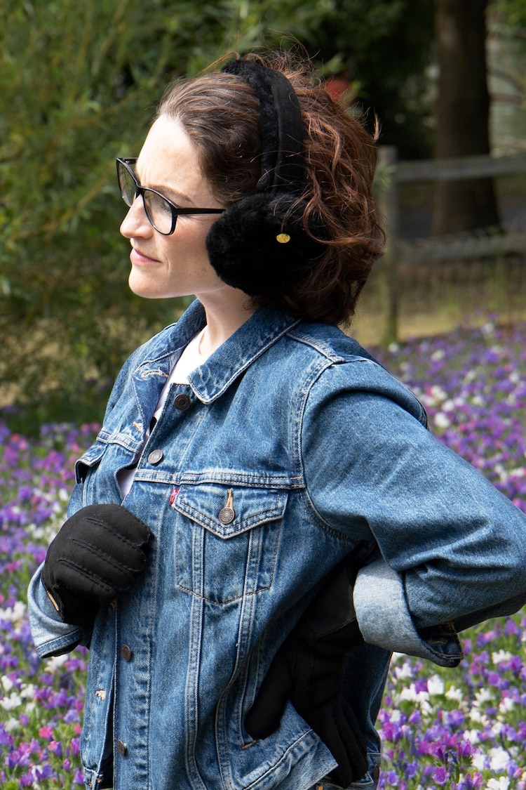 Just Sheepskin Black Harper Earmuffs - Image 1 of 3