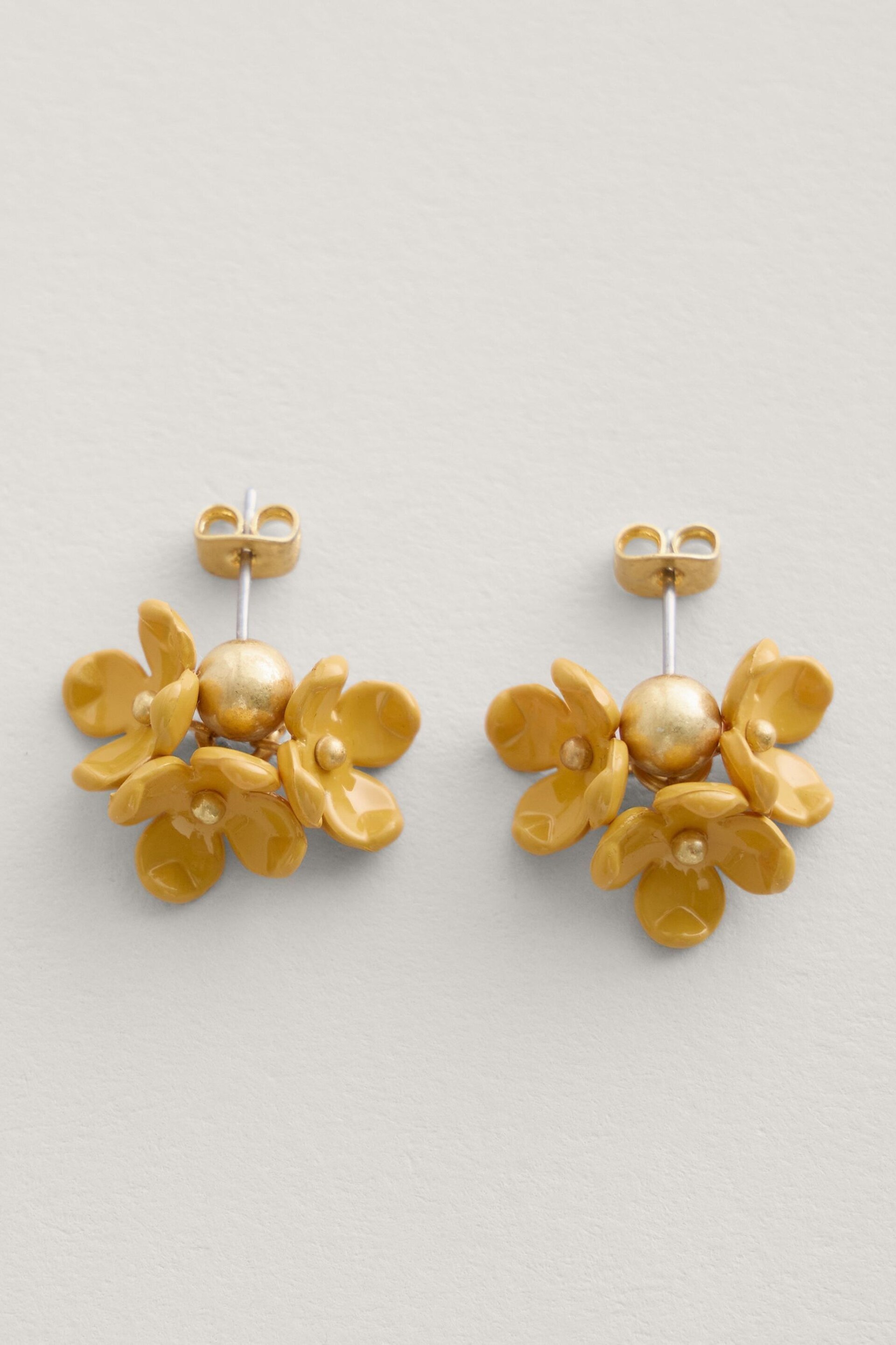 Seasalt Cornwall Yellow Corsage Flower Bead Earrings - Image 1 of 6