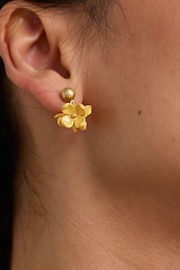 Seasalt Cornwall Yellow Corsage Flower Bead Earrings - Image 3 of 6