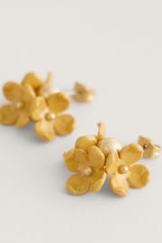 Seasalt Cornwall Yellow Corsage Flower Bead Earrings - Image 6 of 6