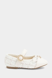 River Island Cream Girls Boucle Ballerinas - Image 1 of 4