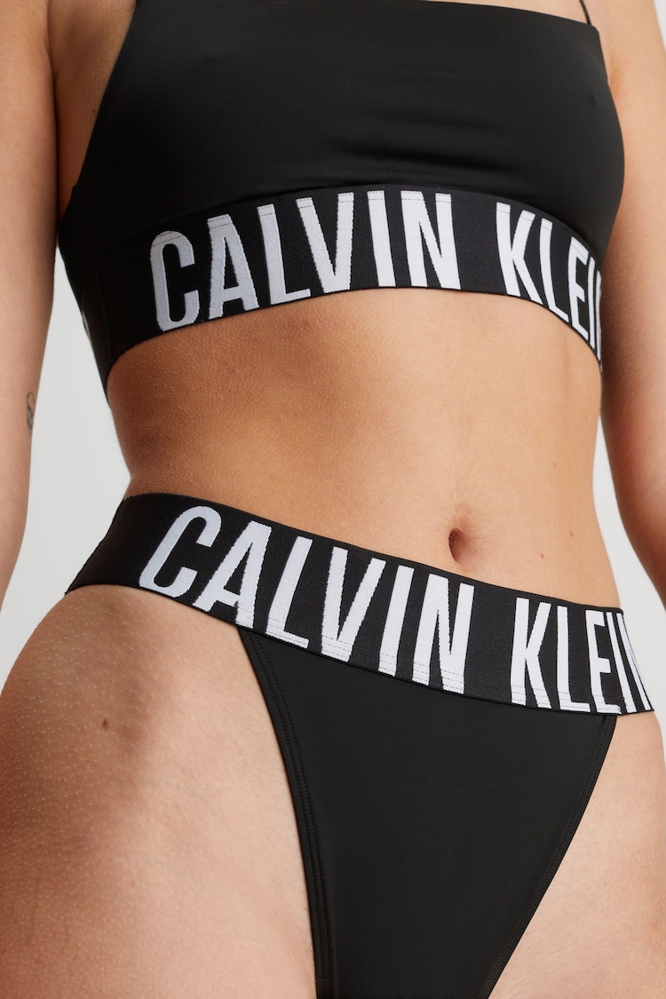 Calvin Klein Black Logo High Leg Thong - Image 3 of 3