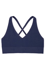 Victoria's Secret PINK Midnight Navy Blue Seamless Cable Knit Sports Bra - Image 3 of 3