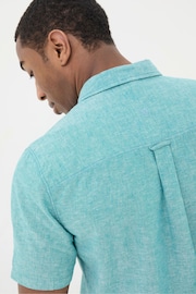 FatFace Green Bugle Linen Cotton Shirt - Image 4 of 5